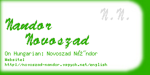 nandor novoszad business card